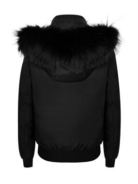 Mackage Women’s Black Fur-Trim Hooded Coat